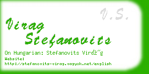 virag stefanovits business card